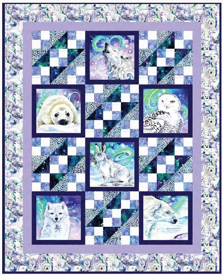 Arctic Snow Quilt SAMPLE - PIECED TOP 48" x 60" incl binding