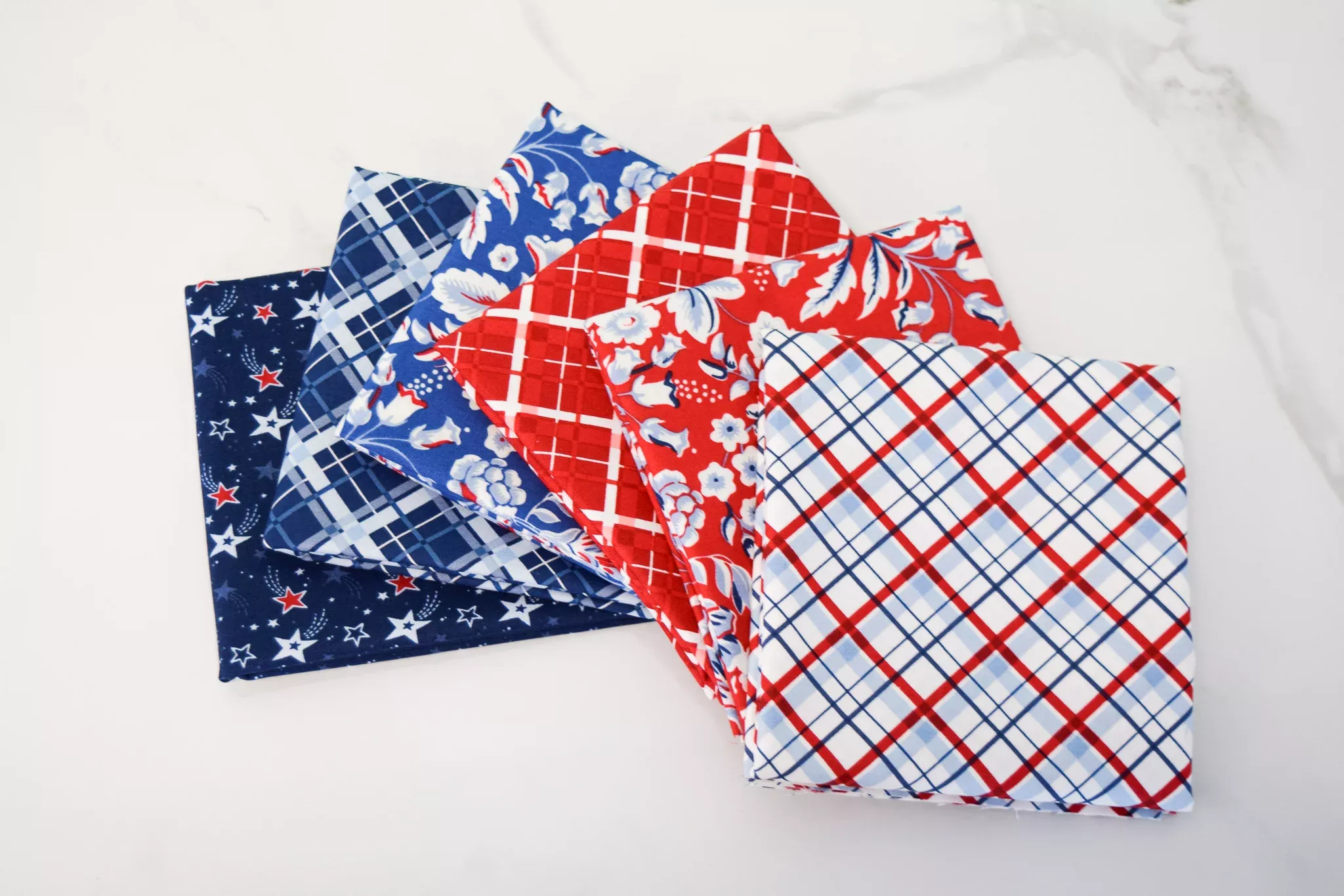 Assorted Patriotic 1/2 Yard Fabric Bundle (6)