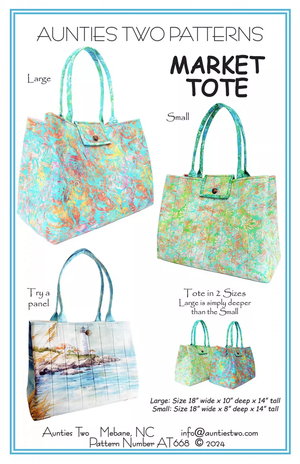 Aunties Two Market Tote Pattern