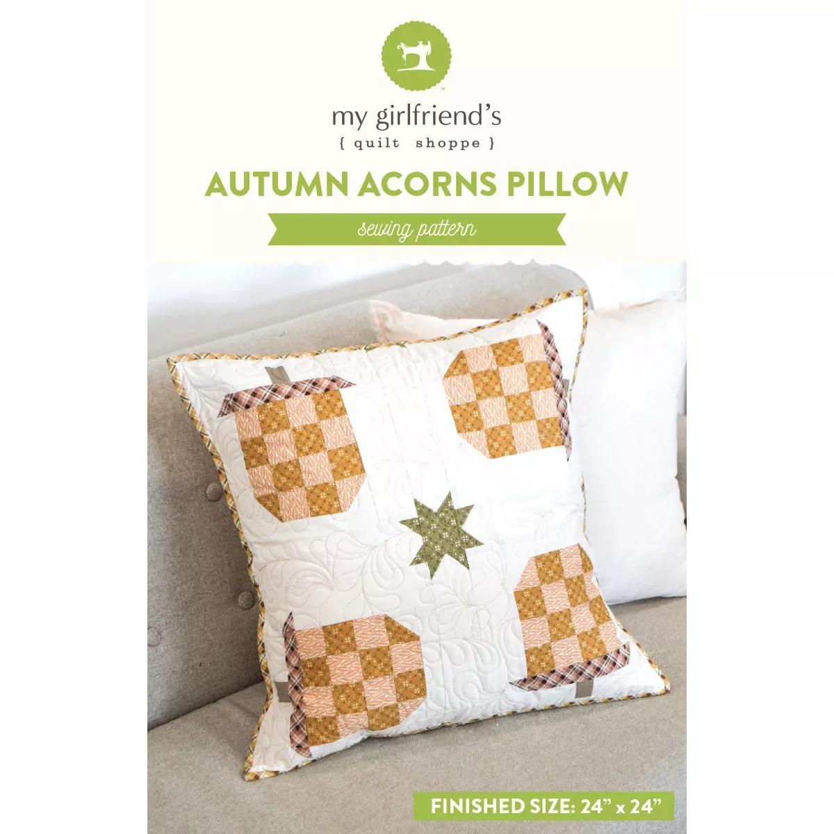 Autumn Acorn 24" Pillow (Downloadable Sewing Pattern)