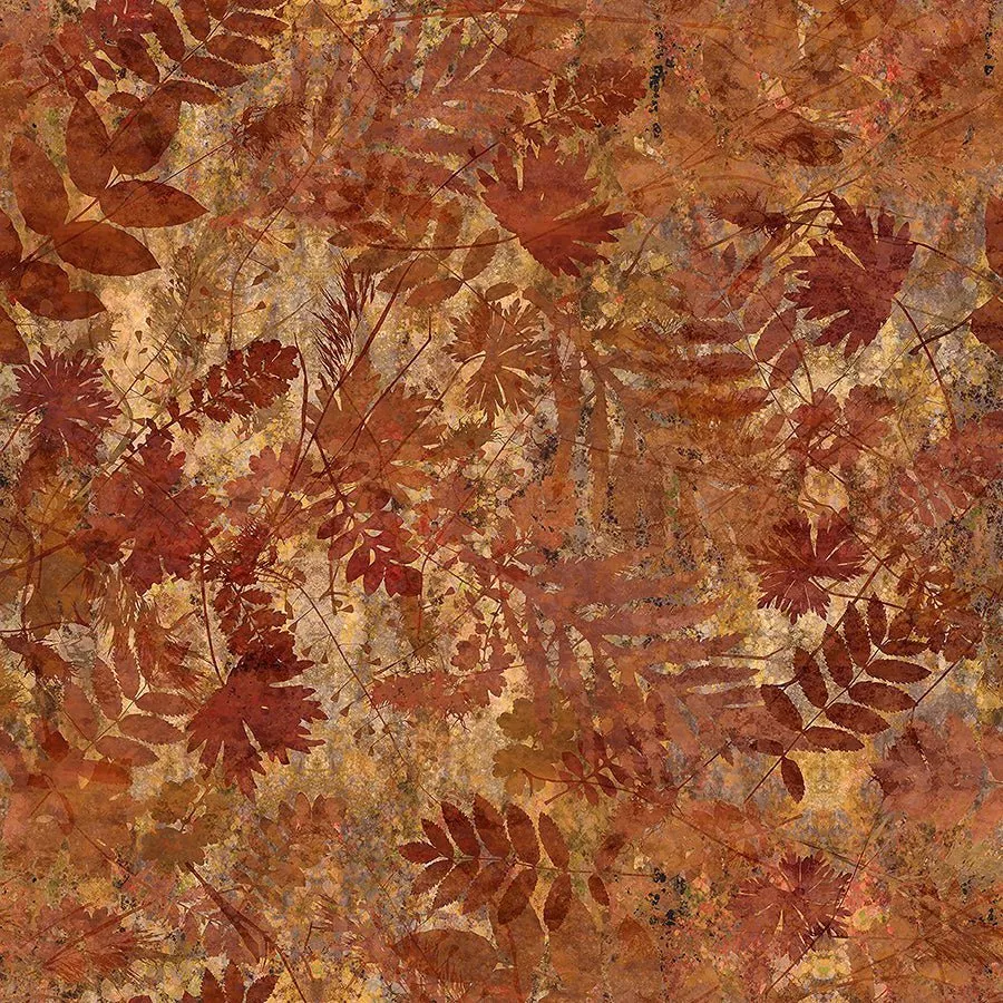 Autumn Elegance Shadow Leaves Rust – Remnant 36″ × 44″