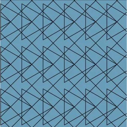 Autumn Skye Triangle Geometric Blue Morning Glory - Digital Print SBF922103525AM ^