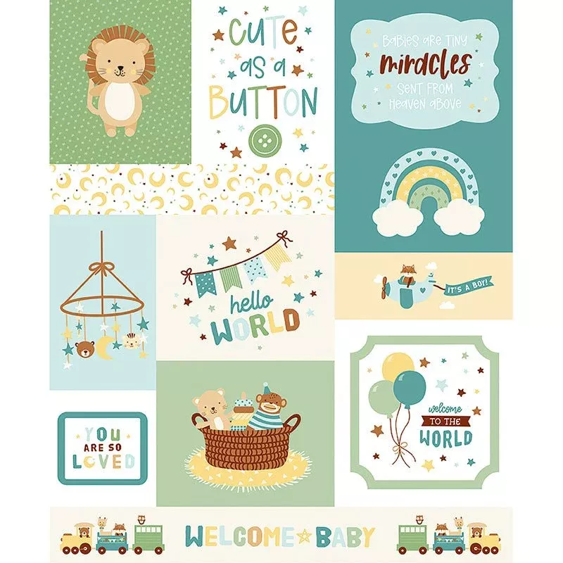 Baby Boy 35 ½" Cute as a Button Panel Multi