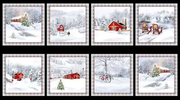 Back Home for the Holidays in Small Squares Panel by QT Fabrics
