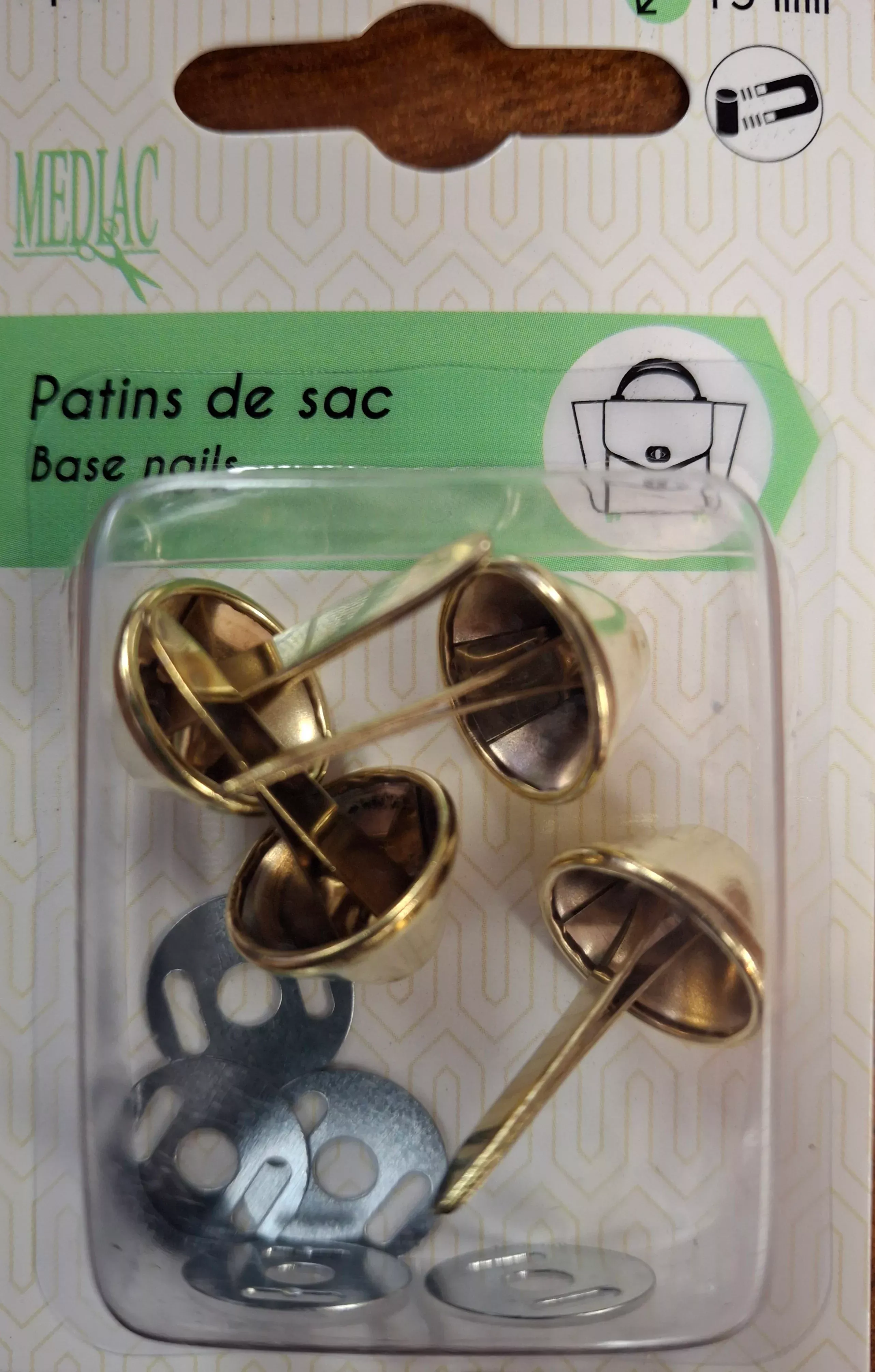 Bag Feet - 15mm Pkg of 4 Gold by Mediac