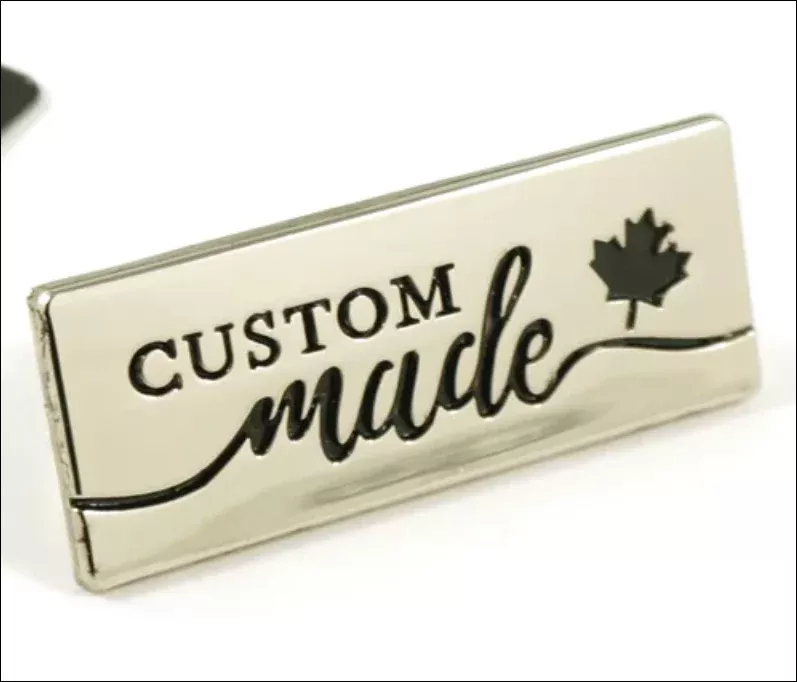 Bag Label "Custom Made"Nickel Finish - Emmaline Bags -EBLBL-10NL