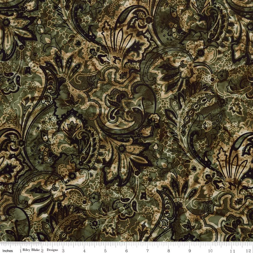 Bandanas Batiks Dark Vintage Green