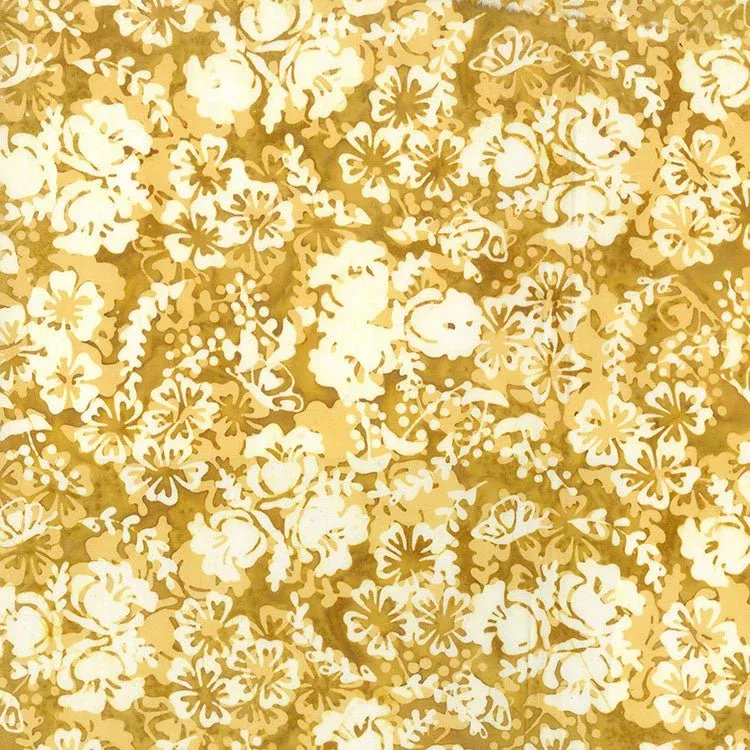 Banyan Secret Garden Batiks Garden Double Tjap Ginger 1 Yard Cut