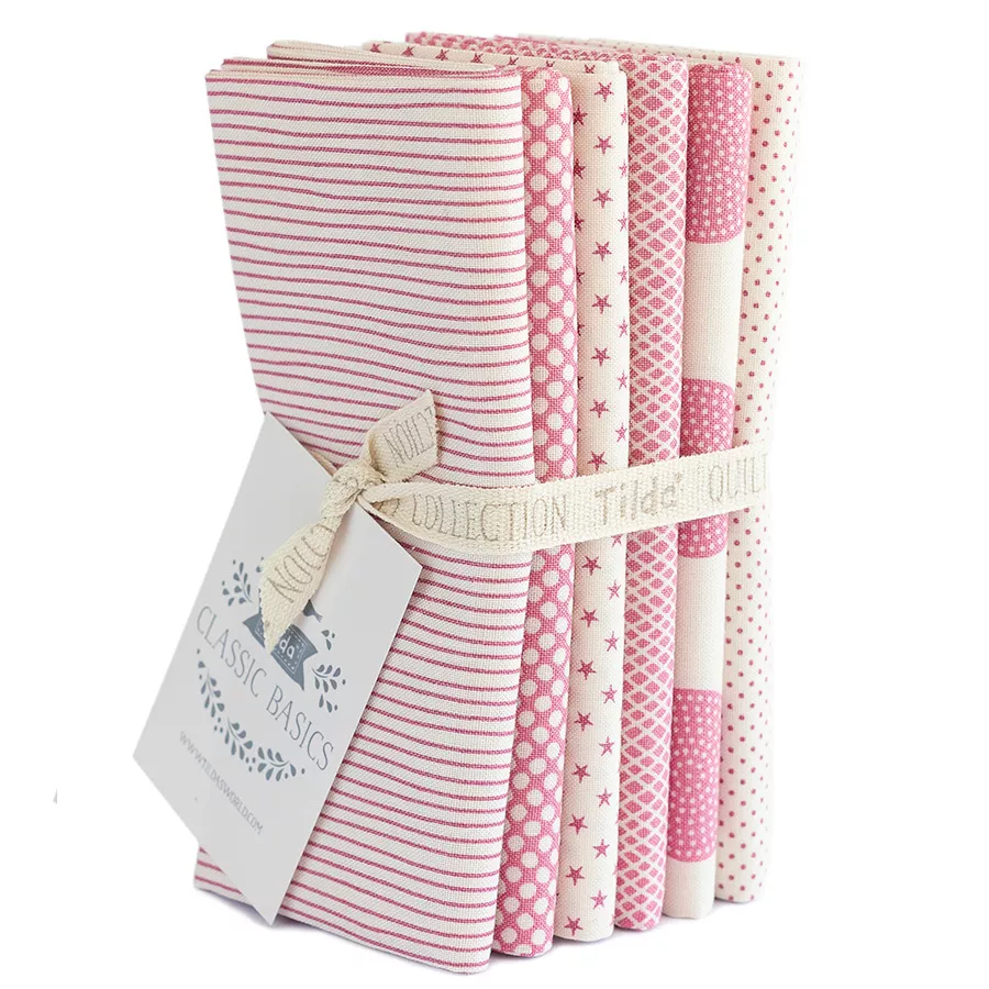 Basic Classics : FQB 6 Fabrics, Pink - #TIL300034 - Tilda