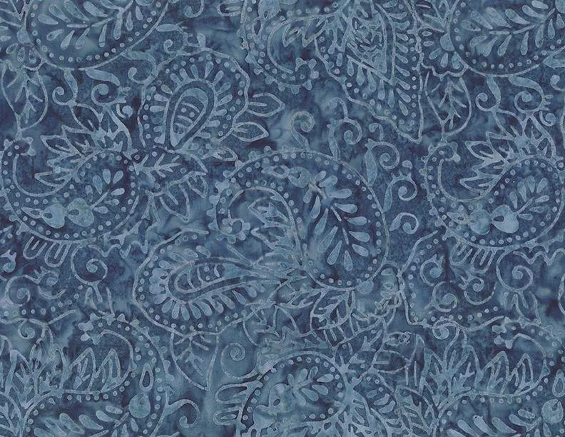 Batavian Batiks by Wilmington Batiks - Paisley Dark Blue 22276-444