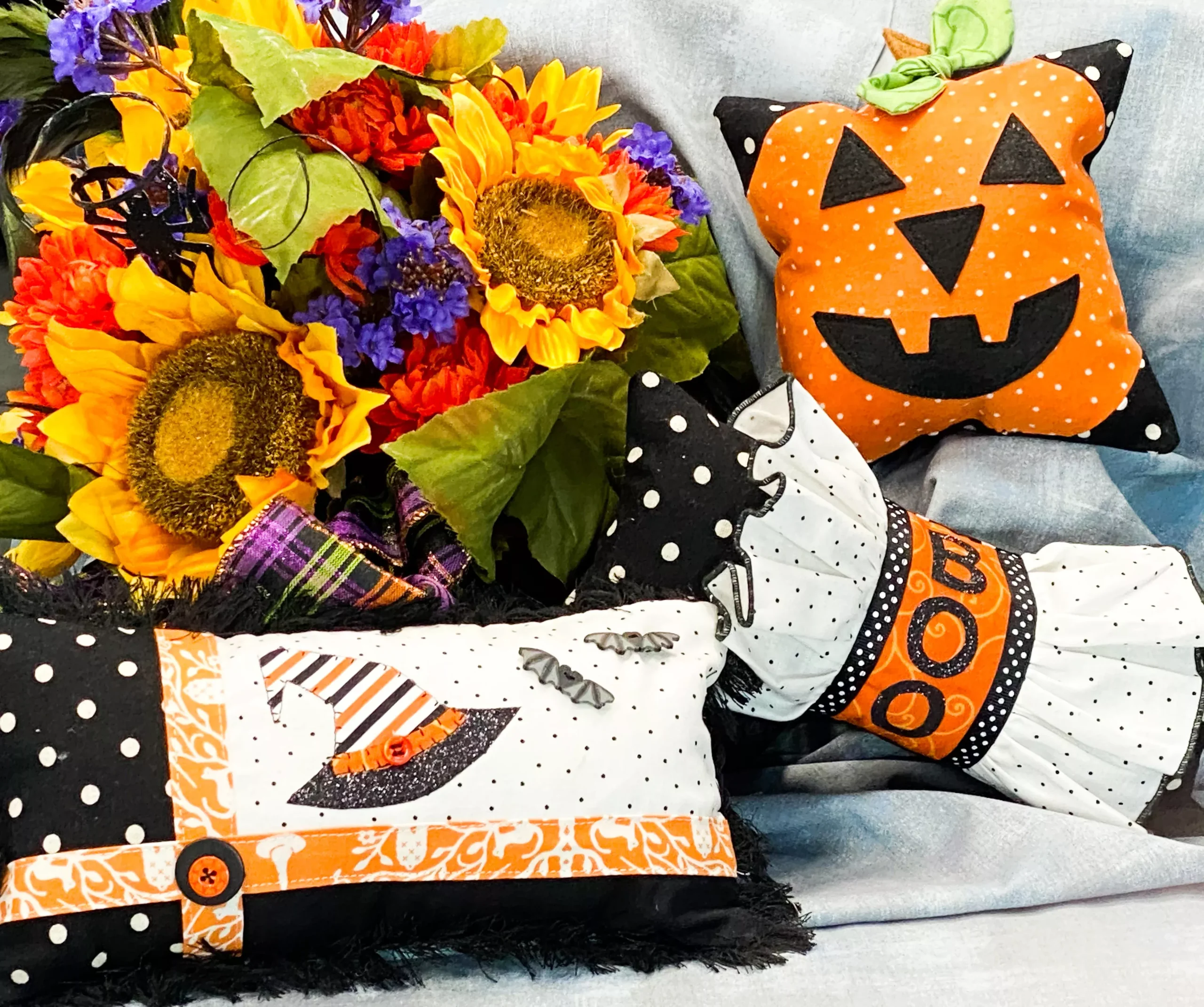 Bats, Hats, & a Bunch of Boo Pillow (Downloadable Sewing Pattern)