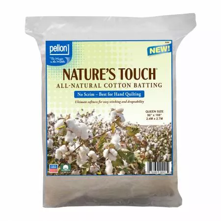 Batting Pellon Nature's Touch 100% Natural Cotton Queen-Sized 90