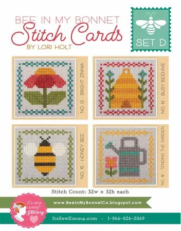 Bee in my Bonnet-Stitch Cards - Set D