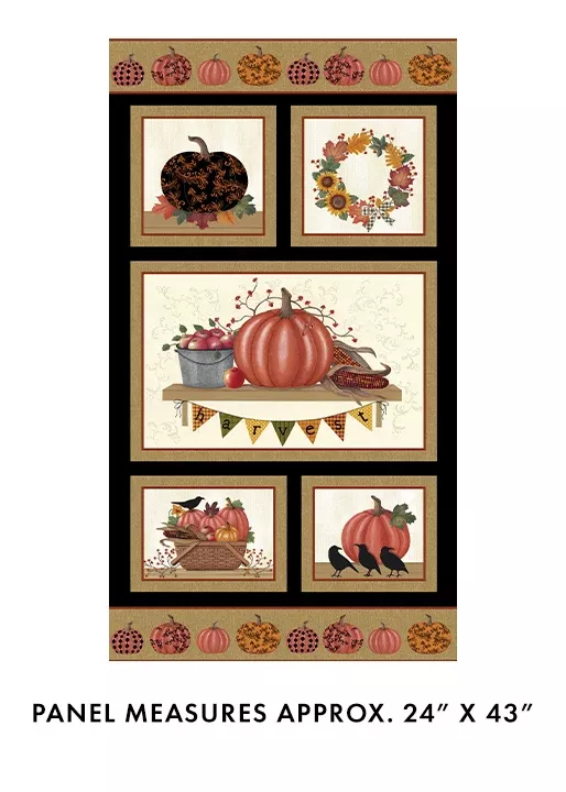 Benartex Harvest Gathering Panel ONLINE PURCHASE ONLY