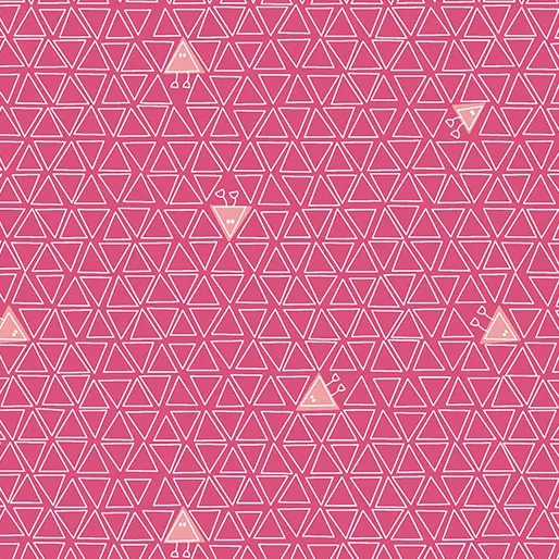 Benartex Robo Boogie Fuchsia Triangles Fabric ONLINE PURCHASE ONLY