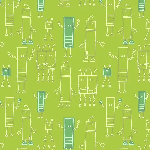 Benartex Robo Boogie Grass Field Day Fabric ONLINE PURCHASE ONLY