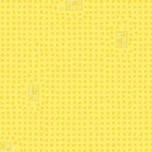 Benartex Robo Boogie Lemonade Remote Fabric ONLINE PURCHASE ONLY