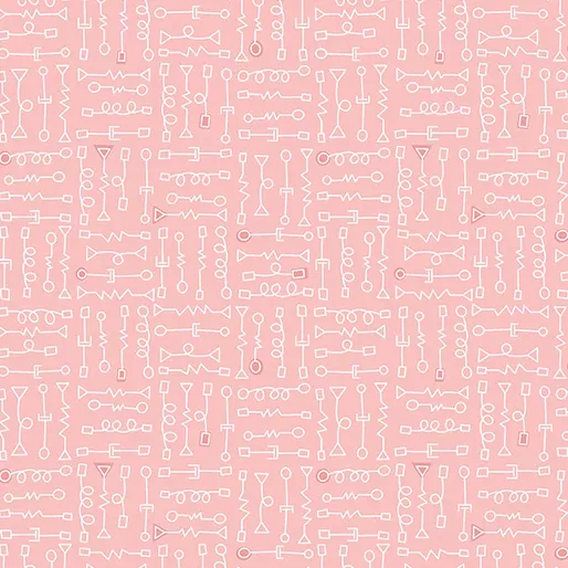 Benartex Robo Boogie Light Pink Parts Fabric ONLINE PURCHASE ONLY