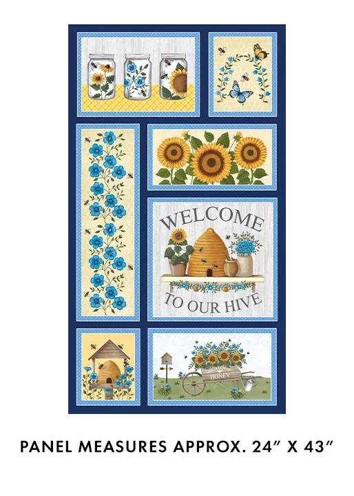 Benartex Wildflower Honey Panel ONLINE PURCHASE ONLY