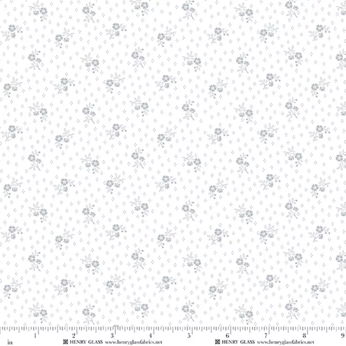 Best of Quilters Flour - Henry Glass - Ditzy Floral White on White 2648-01W