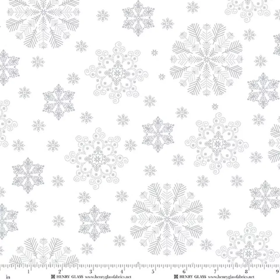 Best of Quilters Flour - Henry Glass - Large Snowflake White on White 2637-01W