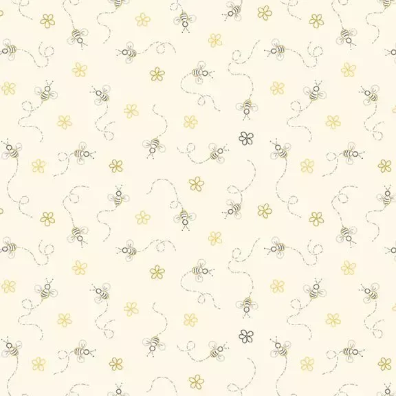 Birds and Bees in Cream Bees by Marcus Fabrics R190742D