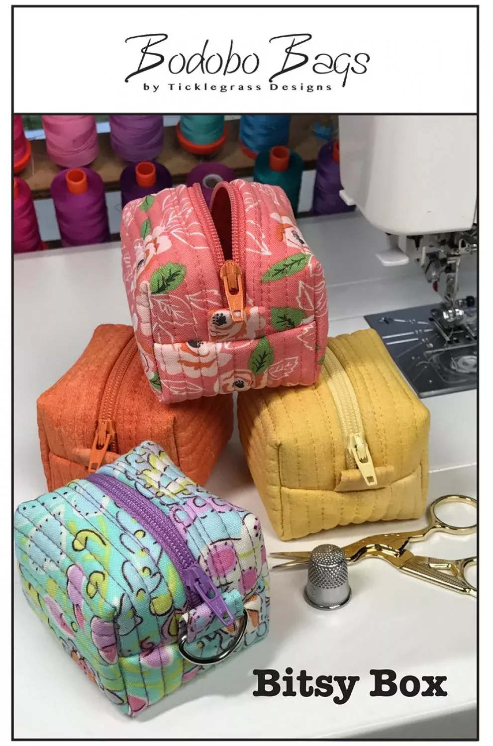 Bitsy Box Pattern by Bodobo Bags (2.5" square) TG-1702