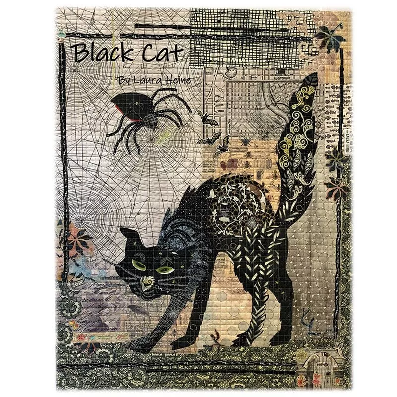 Black Cat Collage Pattern from Fiberworks Inc