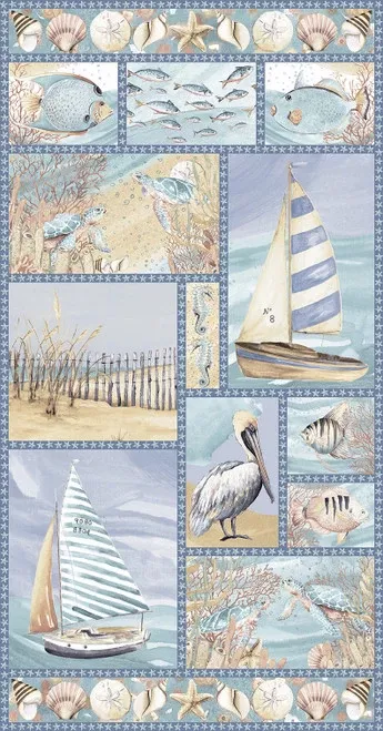 Blank Quilting Ocean Oasis Coastal Panel #20
