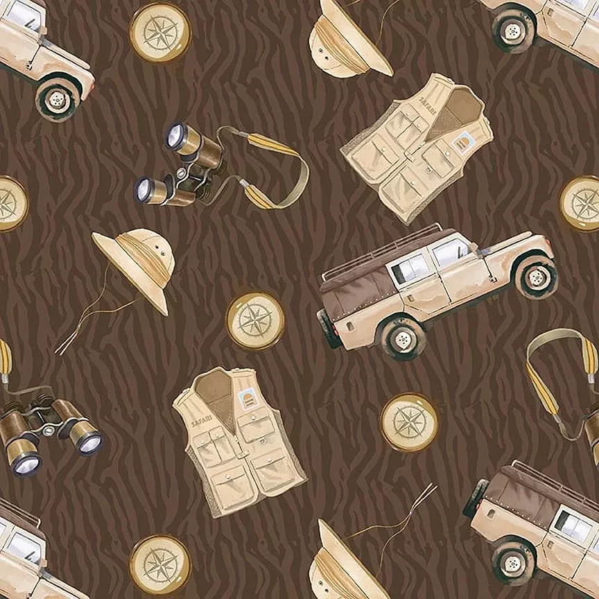 Blank Safari Sights Safari Accessories Brown 1 Yard Cut