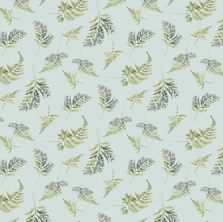 Blessed by Nature - Wilmington Prints - Fern Toss Blue - 17812-477