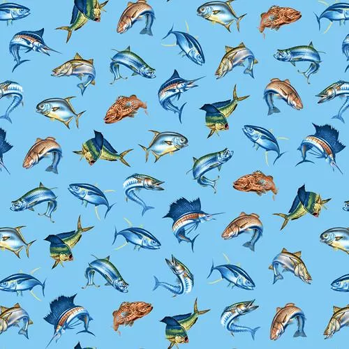 BLK Reel Fun 2388-70 Lt. Blue - Cotton Fabric