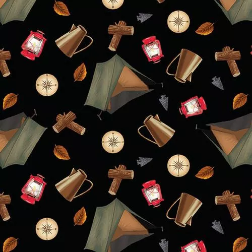 BLK Wilderness Trail 2051-99 Black - Cotton Fabric