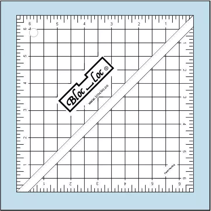 Bloc Loc Half Square Triangle 6.5" Acrylic Ruler - HST-6.5