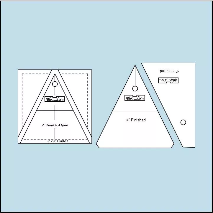 Bloc Loc - Triangle in A Square 4in x 4in Set of 3 rulers