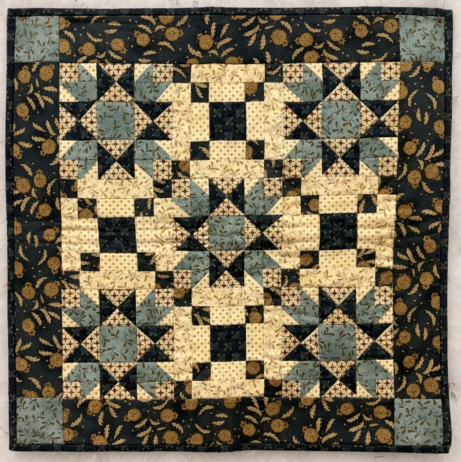 Blue Barn Mini - SAMPLE - FINISHED - Quilted & Bound - 23" x 23"