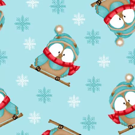 Blue Clothed Penguins - Flannel - #N1086AE-11