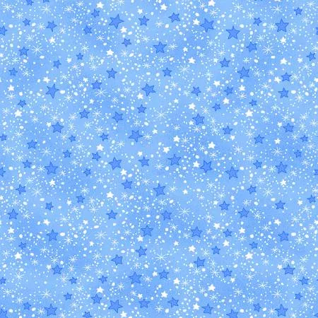Blue Mini Stars - Flannel - #9831AE-11