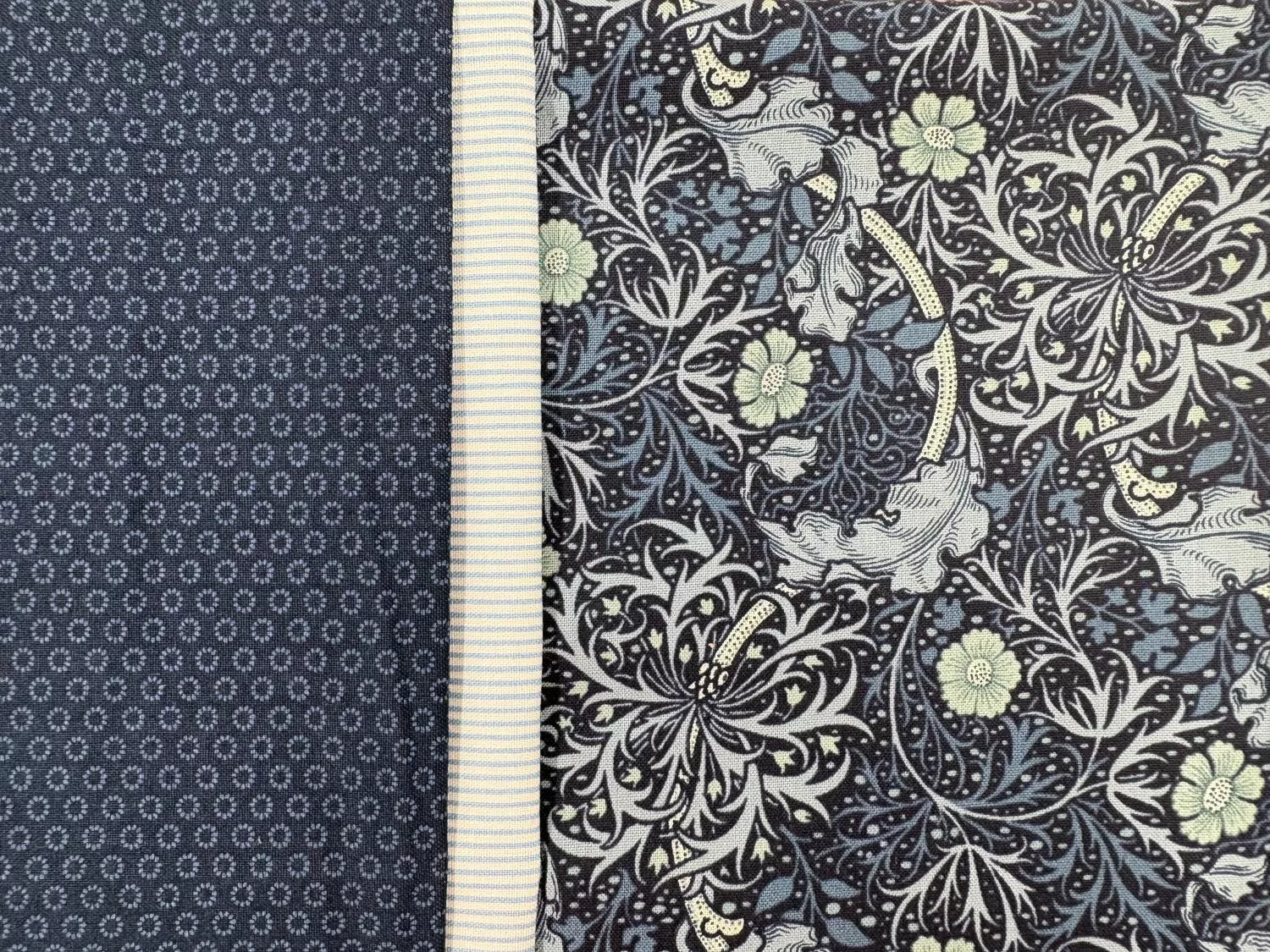 Blue Morris Muse Pillowcase KIT - Fabric for body, band & cuff with pattern