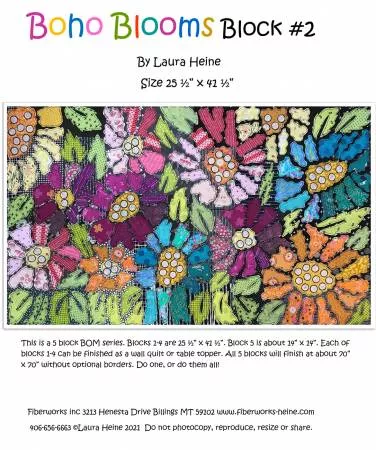 Boho Blooms Block #2 Collage Pattern by Laura Heine