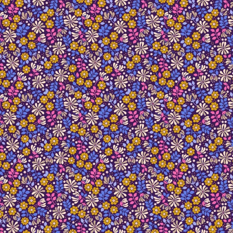 Boho Blooms Floral Burst Dark Purple
