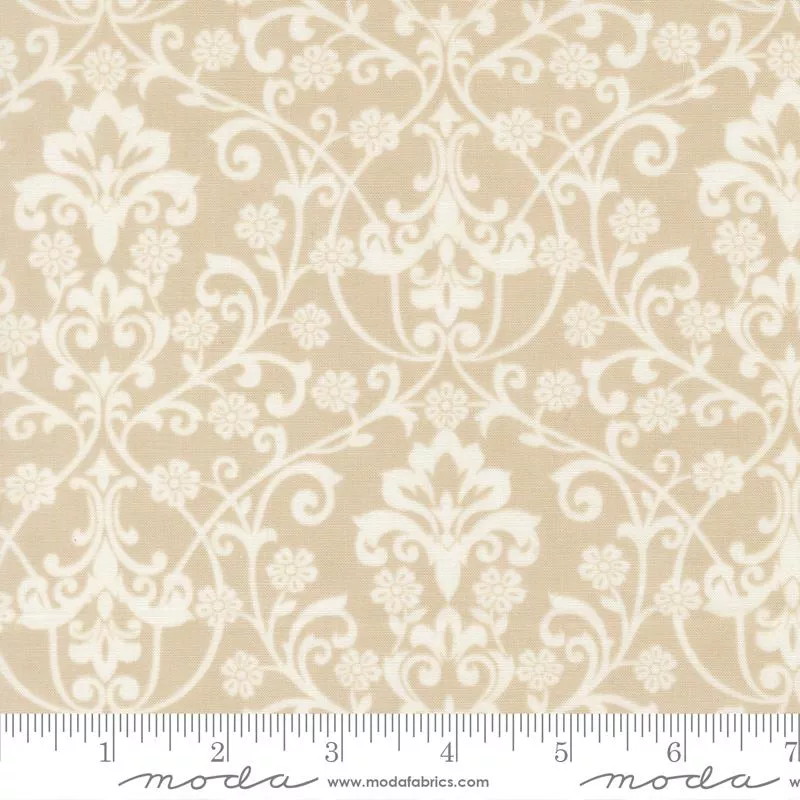Breathtaking Blues : Damask Ecru - #44403-12 - 3 Sisters