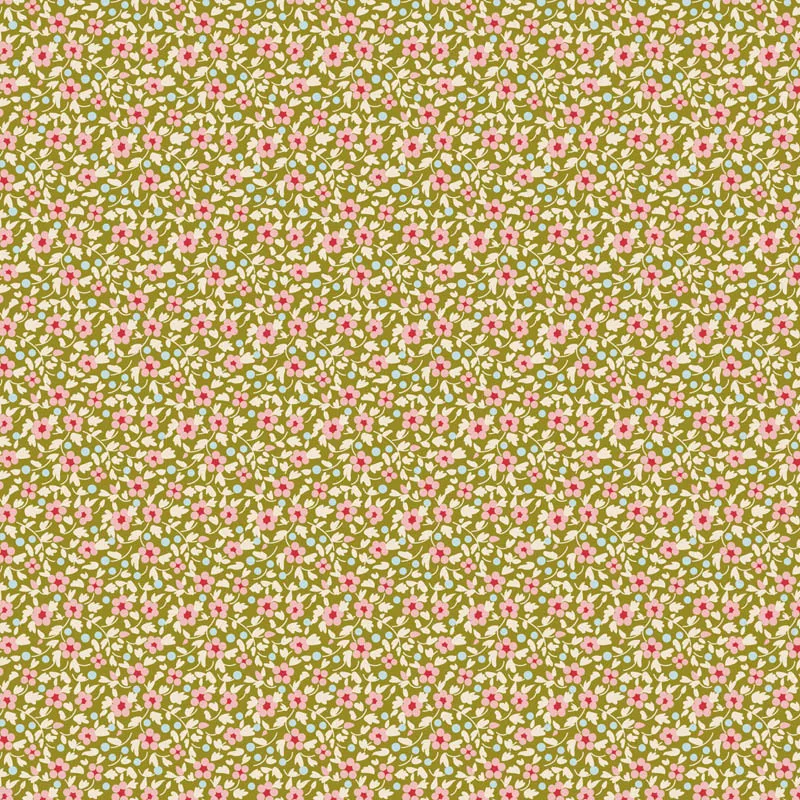 Brie Basics : Green Small Floral - #TIL-130121-V15 - Tilda