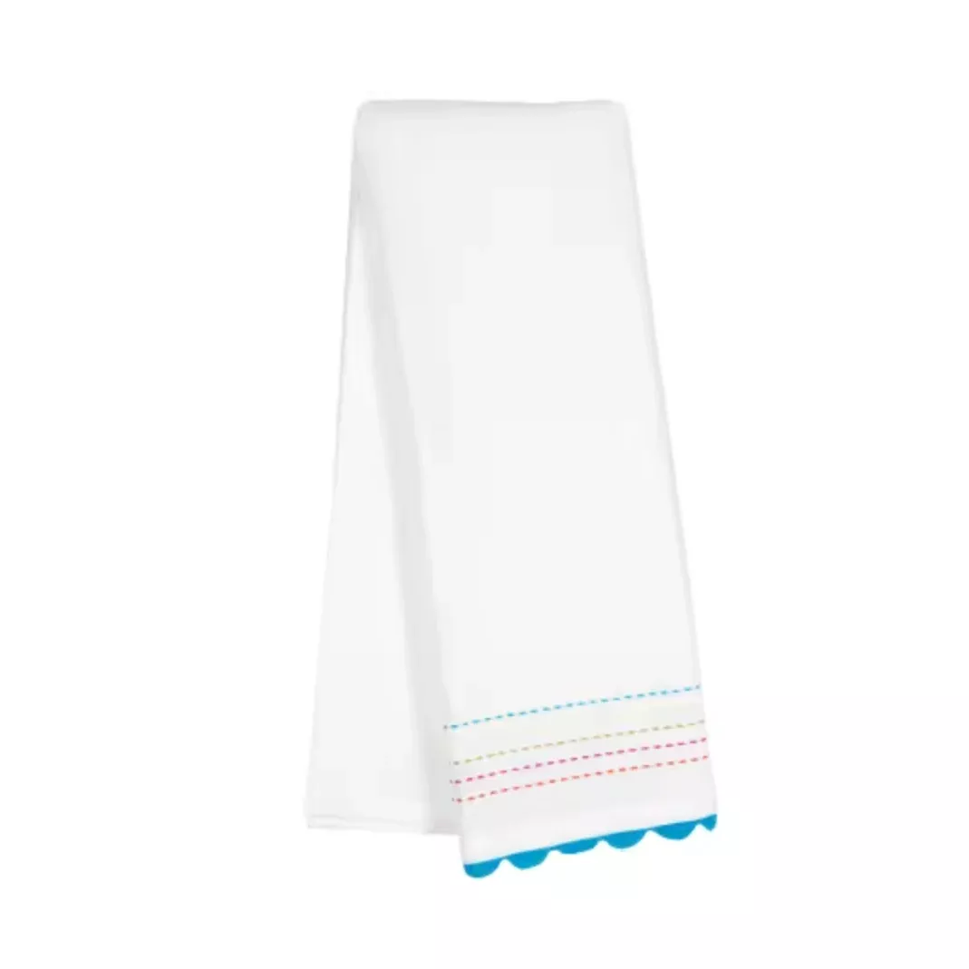 Brightly Embroidered & Ric Rac Tea Towel