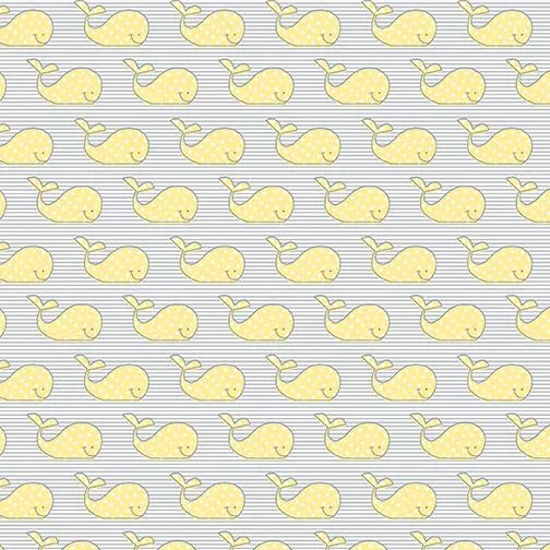 BTX Adorable Alphabet 13020-35 Yellow/Gray - Cotton Fabric
