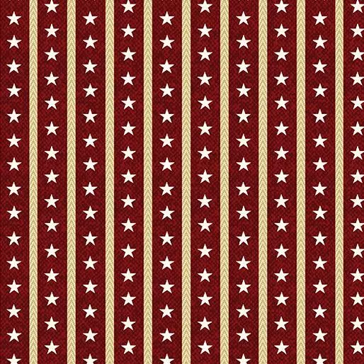 BTX American Spirit Star Stripe - 16105-19 Dark Red - Cotton Fabric