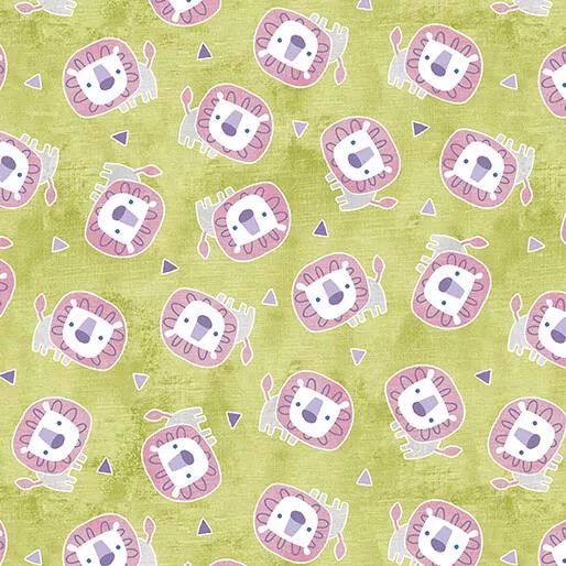 BTX Chalk Baby Flannel Lion And Triangles - 16333F-40 Lime - Cotton Flannel Fabric