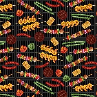 BTX Chillin & Grilllin Grill On - 14352-12 Black - Cotton Fabric