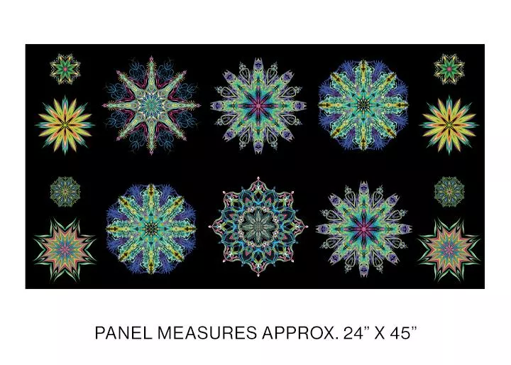 BTX Duets Panel 12350-55 - Cotton Metallic Fabric