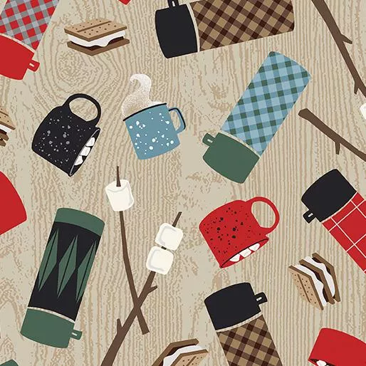 BTX Moose Creek Lodge - Campfire Treats 12921-70 Tan - Cotton Fabric